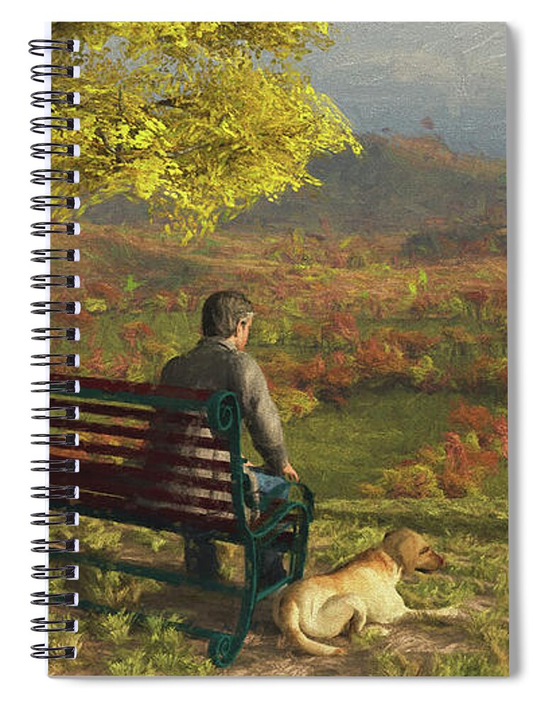 Autumn Companions Spiral Notebook featuring the digital art Autumn Companions by Jayne Wilson