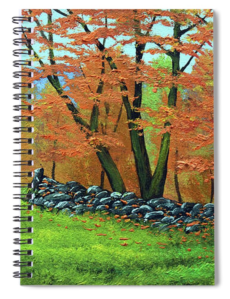 Oil Painting Spiral Notebook featuring the painting Autumn Gate by Frank Wilson