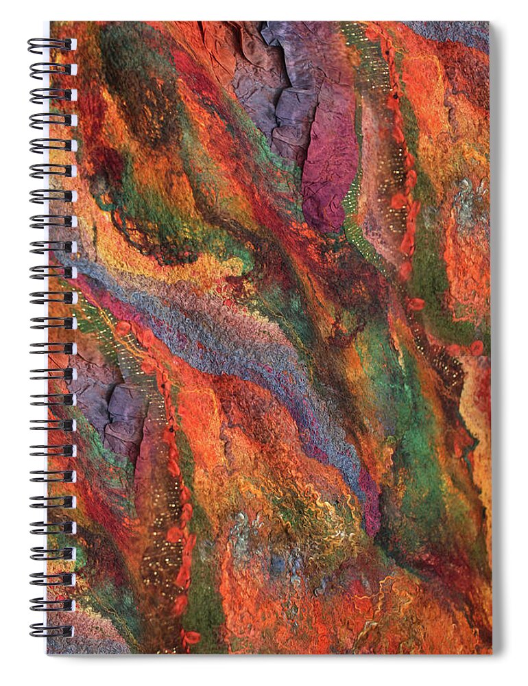 Russian Artists New Wave Spiral Notebook featuring the mixed media Autumn Glory by Marina Shkolnik