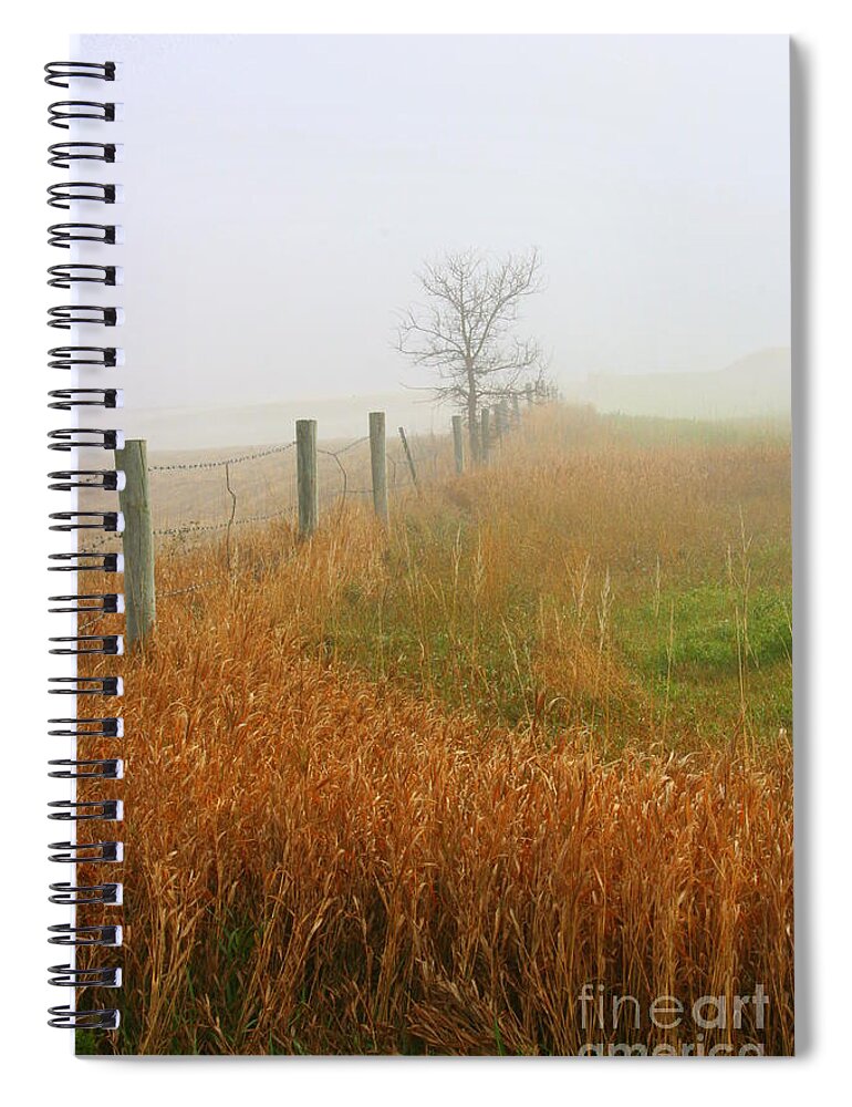 Fall Foggy Morning Spiral Notebook featuring the photograph Autumn Grasses by Julie Lueders 