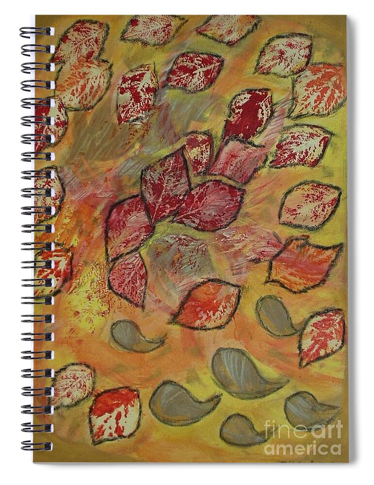 Autumn Leaves Spiral Notebook featuring the painting Autumn Leaves by Pilbri Britta Neumaerker