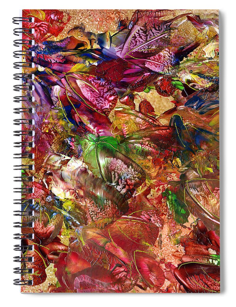 Abstract Spiral Notebook featuring the painting Autumn Leaves by Charlene Fuhrman-Schulz