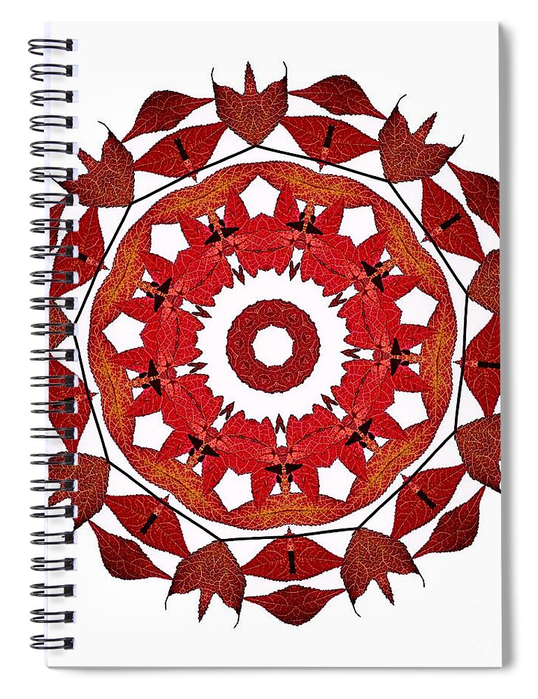 Photography Spiral Notebook featuring the photograph Autumn Leaves Mandala by Kaye Menner by Kaye Menner