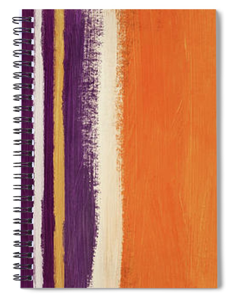 Lines Spiral Notebook featuring the painting Autumn Lines Double- Art by Linda Woods by Linda Woods