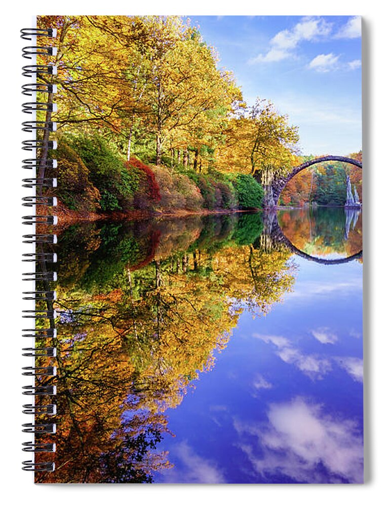 Europe Spiral Notebook featuring the photograph Autumn mirror by Dmytro Korol
