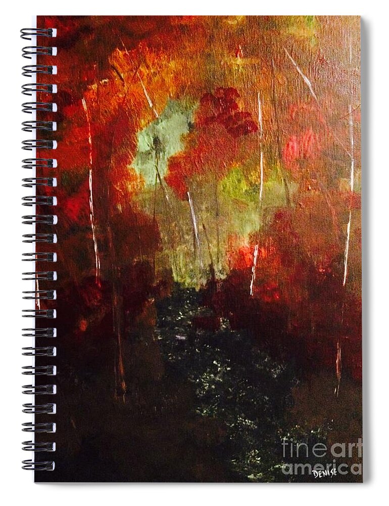 Path Spiral Notebook featuring the painting Sunset Trail by Denise Tomasura