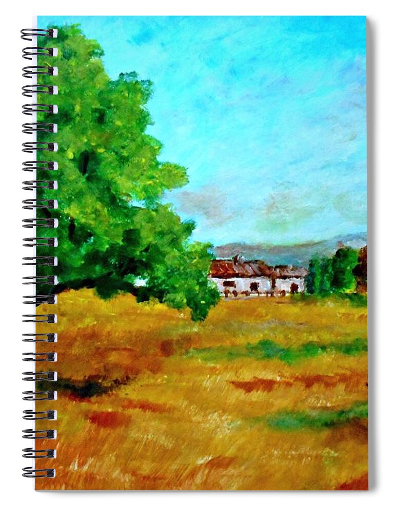 Autumn Spiral Notebook featuring the painting Autumn preparing by Konstantinos Charalampopoulos