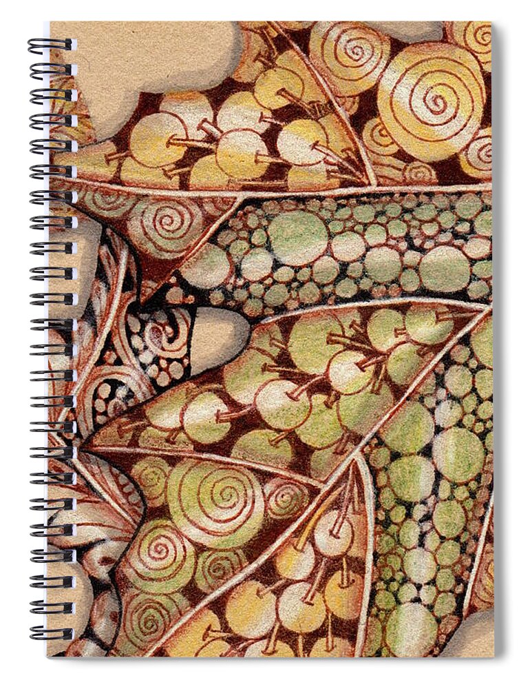 Autumn Spiral Notebook featuring the drawing Autumn Splendor by Jan Steinle