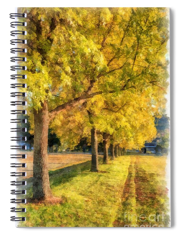 Fall Spiral Notebook featuring the painting Autumn Splendor Watercolor by Edward Fielding