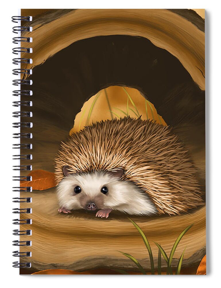 Animal Spiral Notebook featuring the painting Autumn sweetness by Veronica Minozzi