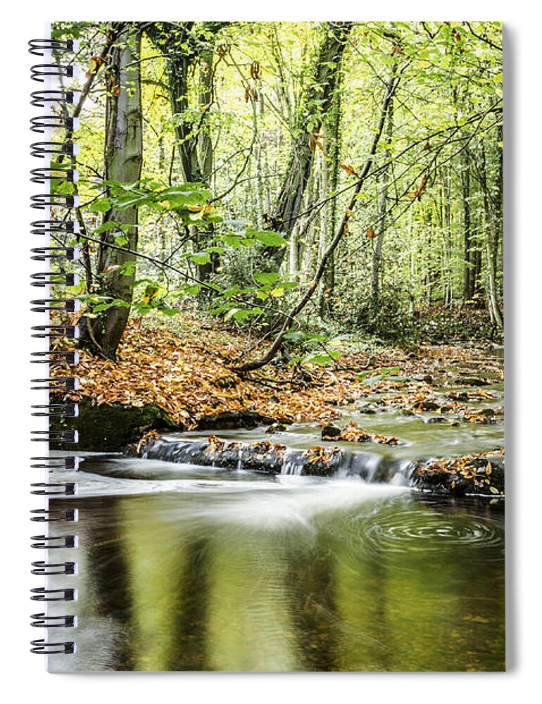 Season Spiral Notebook featuring the photograph Autumn Water way at Offas Dyke by Spikey Mouse Photography