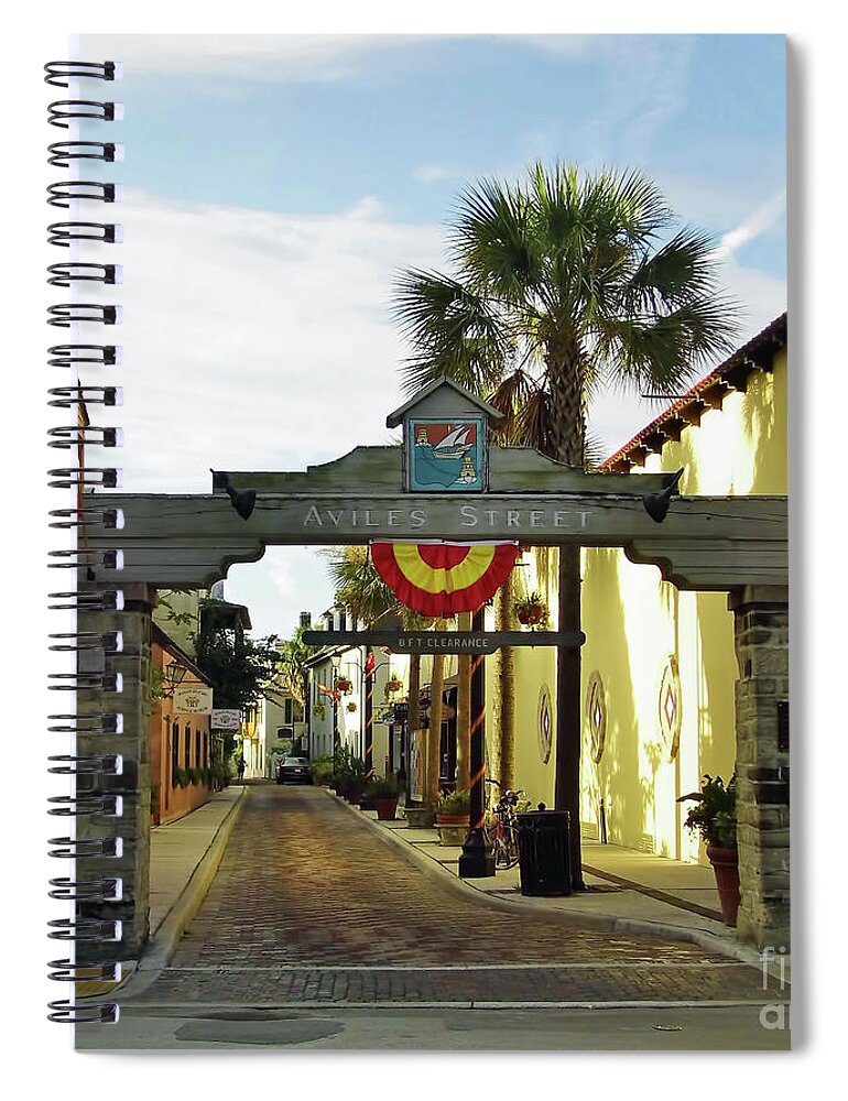 Aviles Street Spiral Notebook featuring the photograph Aviles Street by D Hackett