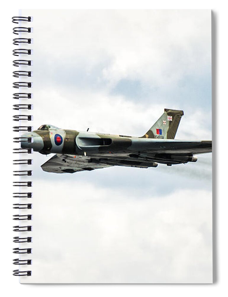 Avro Spiral Notebook featuring the photograph Avro Vulcan Bomber. by John Paul Cullen