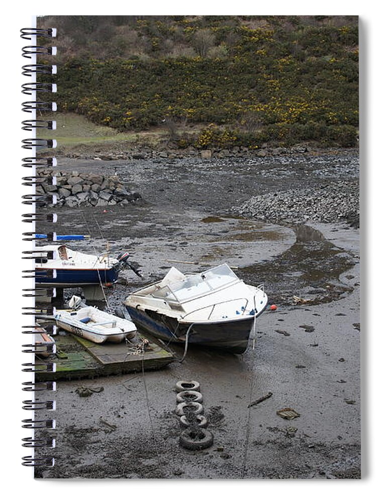 Boats Spiral Notebook featuring the photograph Awaiting a Tide by Elena Perelman