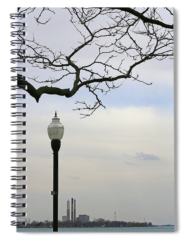 Saint Clair River Spiral Notebook featuring the photograph Awaiting Spring at the River by Mary Bedy