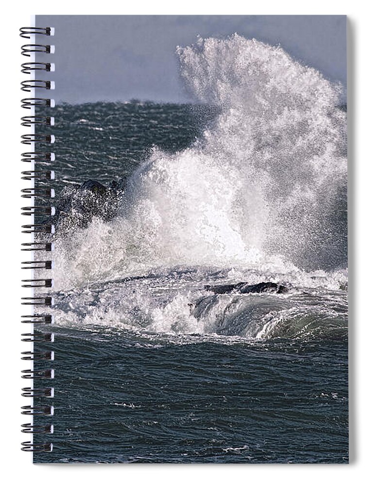 Ocean Spiral Notebook featuring the photograph Awesome Ocean Display At Sail Rock by Marty Saccone