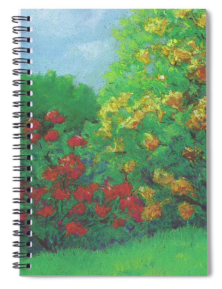 Azaleas Spiral Notebook featuring the pastel Azaleas in May by Anne Katzeff