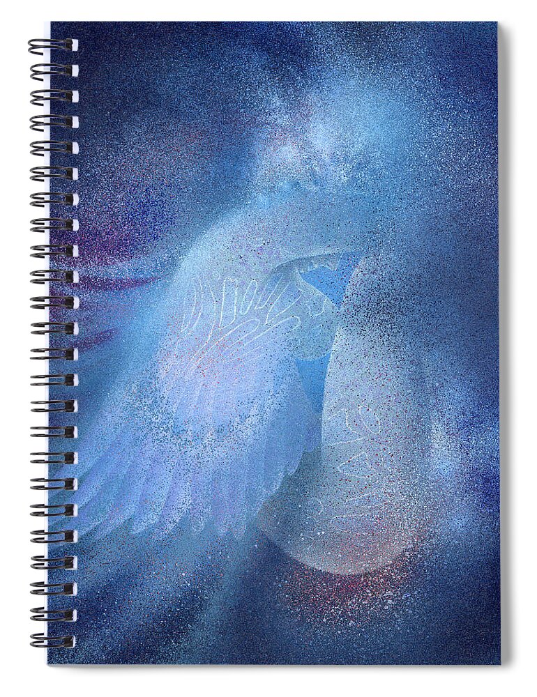 Angel Spiral Notebook featuring the painting Azure by Ragen Mendenhall