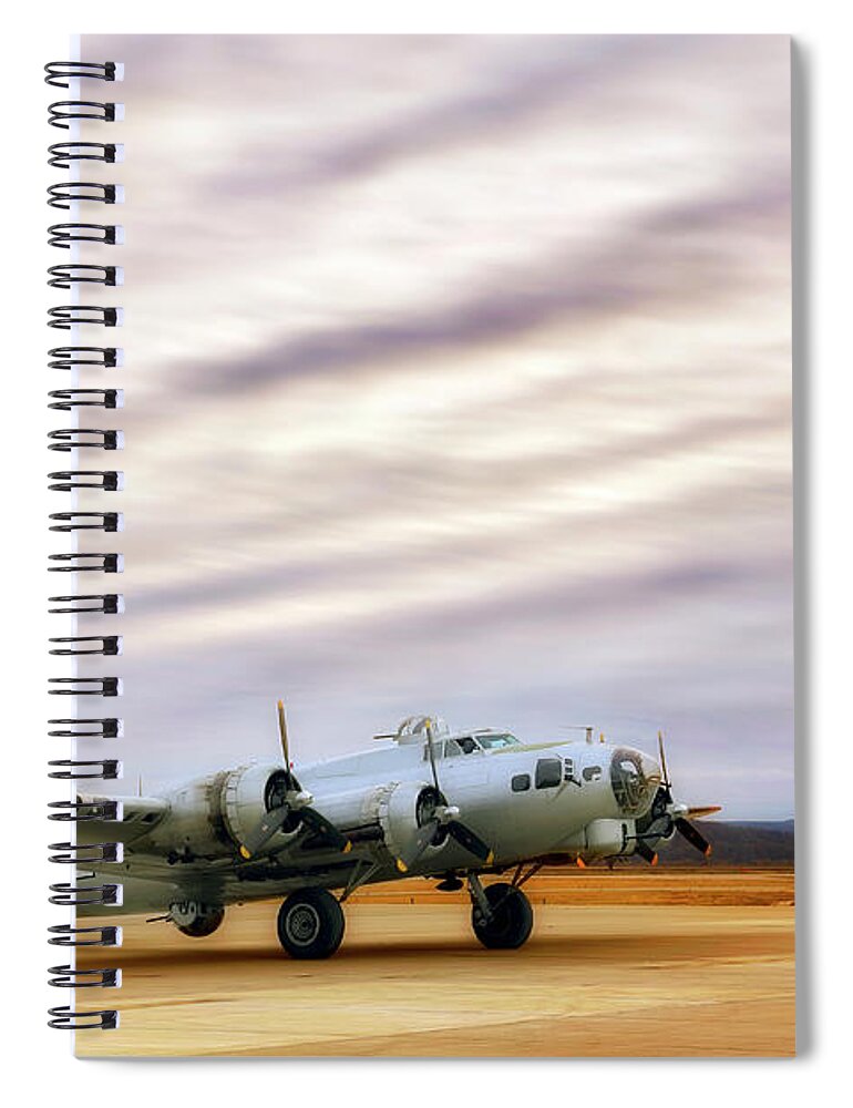 B-17 Spiral Notebook featuring the photograph B-17 Aluminum Overcast - Bomber - Cantrell Field by Jason Politte