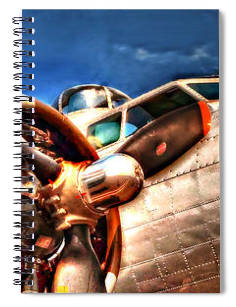 B-17 Spiral Notebook featuring the photograph B-17 Skin by Rod Melotte