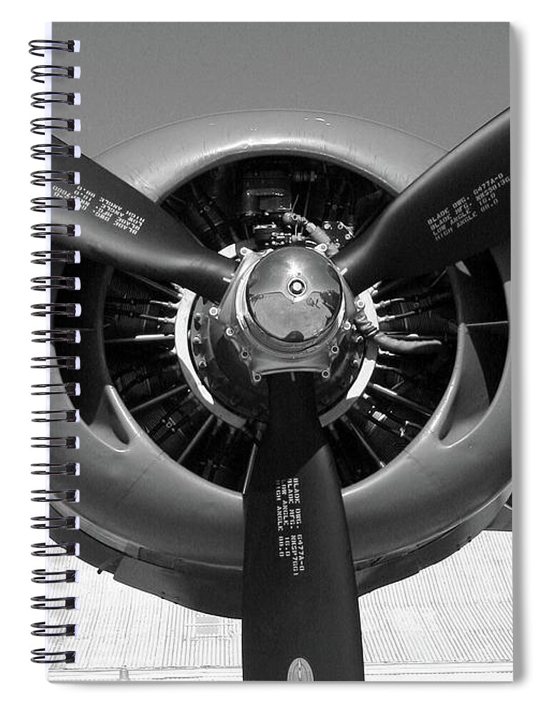 Photo For Sale Spiral Notebook featuring the photograph B-24 Engine by Robert Wilder Jr
