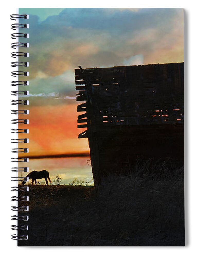 Old Barns Spiral Notebook featuring the photograph B. C. Barn # 1672 by Ed Hall
