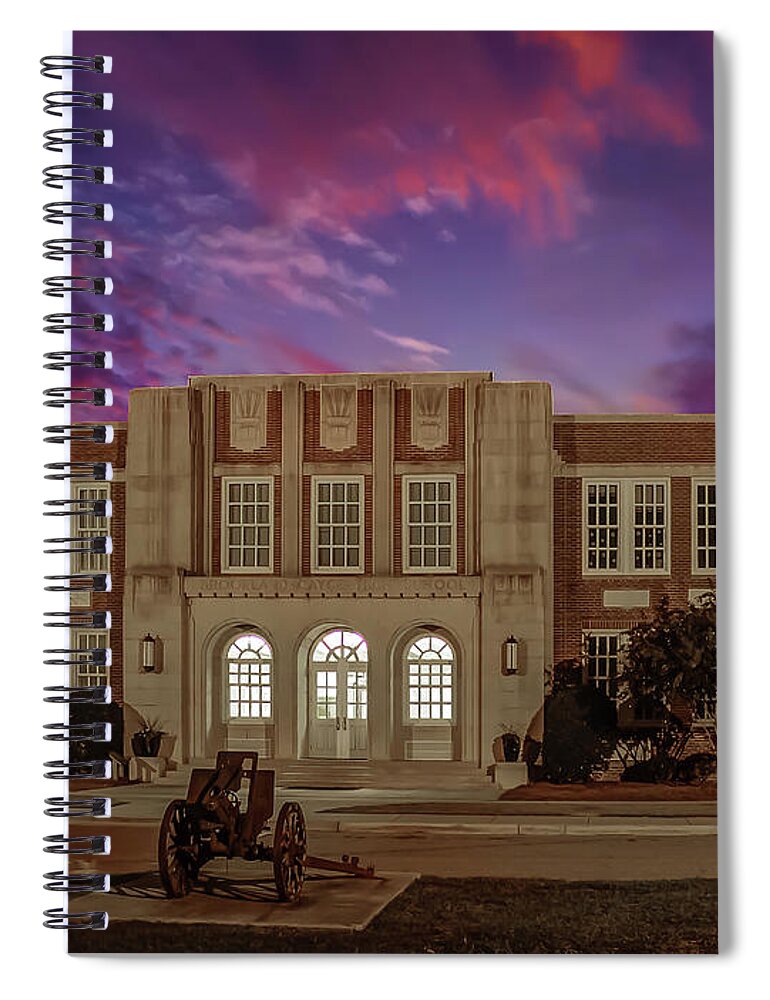 Dusk Spiral Notebook featuring the photograph B C H S at Dusk by Charles Hite