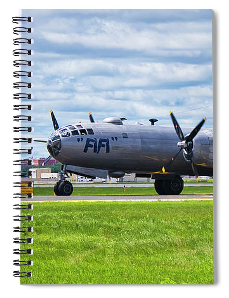 Plane Spiral Notebook featuring the photograph B29 super fortress 2 by Steven Ralser