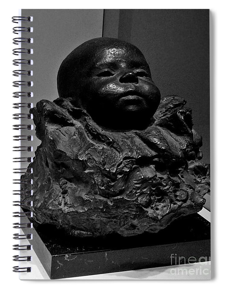Photography Spiral Notebook featuring the photograph Baby face stone art by Francesca Mackenney