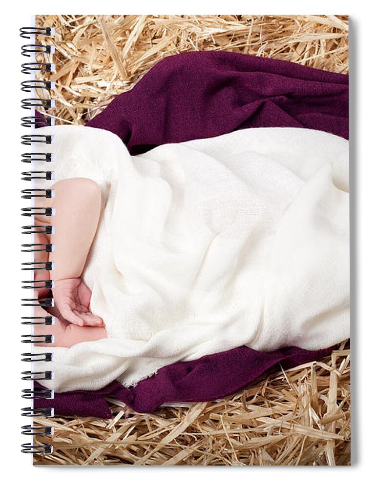 Nativity Spiral Notebook featuring the photograph Baby Jesus Nativity by Cindy Singleton