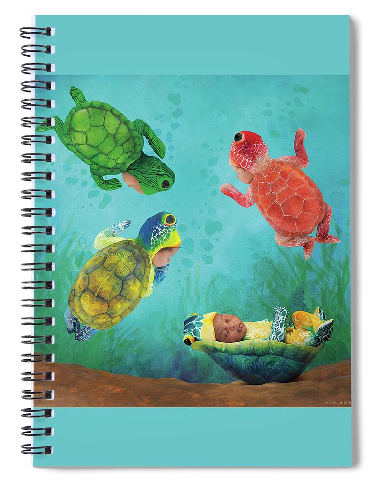 Under The Sea Spiral Notebook featuring the photograph Baby Turtles by Anne Geddes