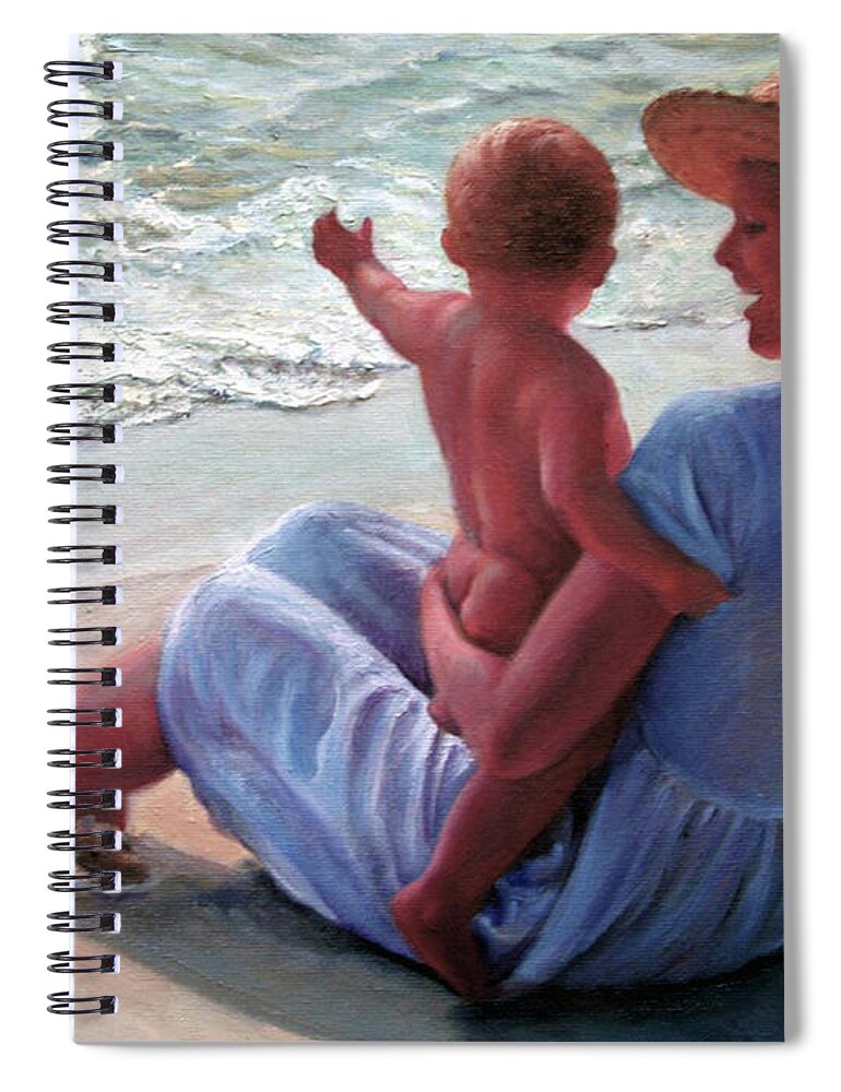 Children Spiral Notebook featuring the painting Baby Waves by Marie Witte