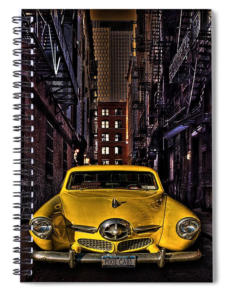 Alley Spiral Notebook featuring the photograph Back Alley Taxi Cab by Chris Lord