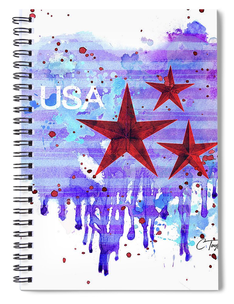 Abstract Art Spiral Notebook featuring the painting Back in the USA by Colleen Taylor