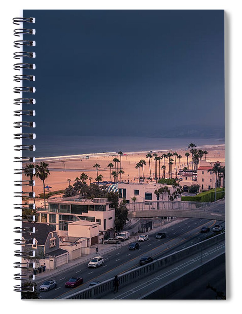 Santa Monica Spiral Notebook featuring the photograph Bad Weather-2 by Gene Parks