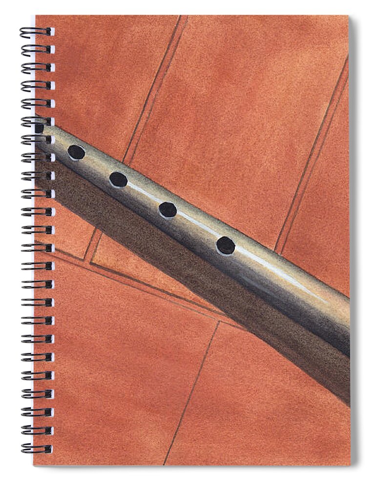 Bag Spiral Notebook featuring the painting Bagpipe Chanter by Ken Powers