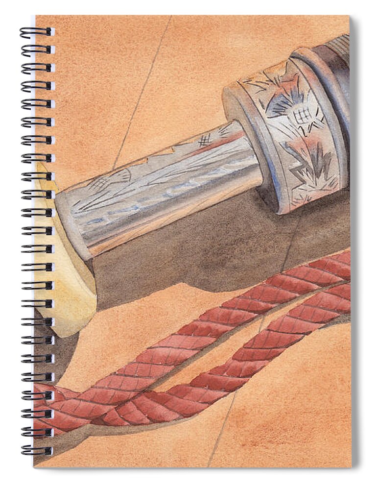 Bag Spiral Notebook featuring the painting Bagpipe Drone by Ken Powers