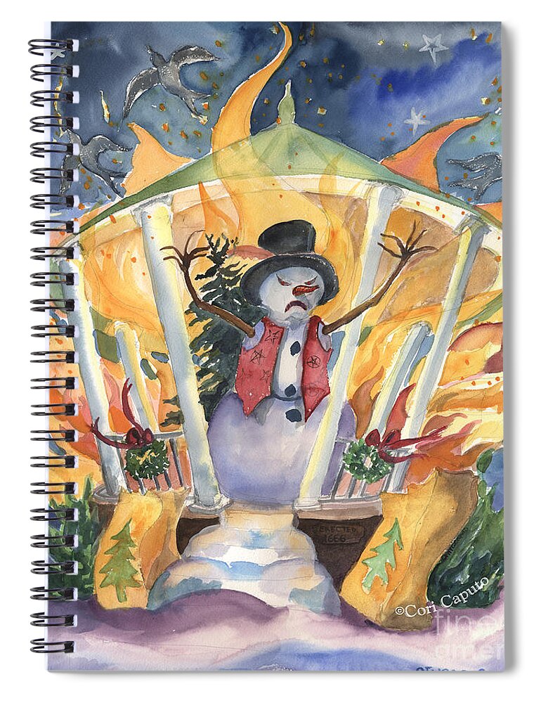 Angry Spiral Notebook featuring the painting Bah Humbug by Cori Caputo
