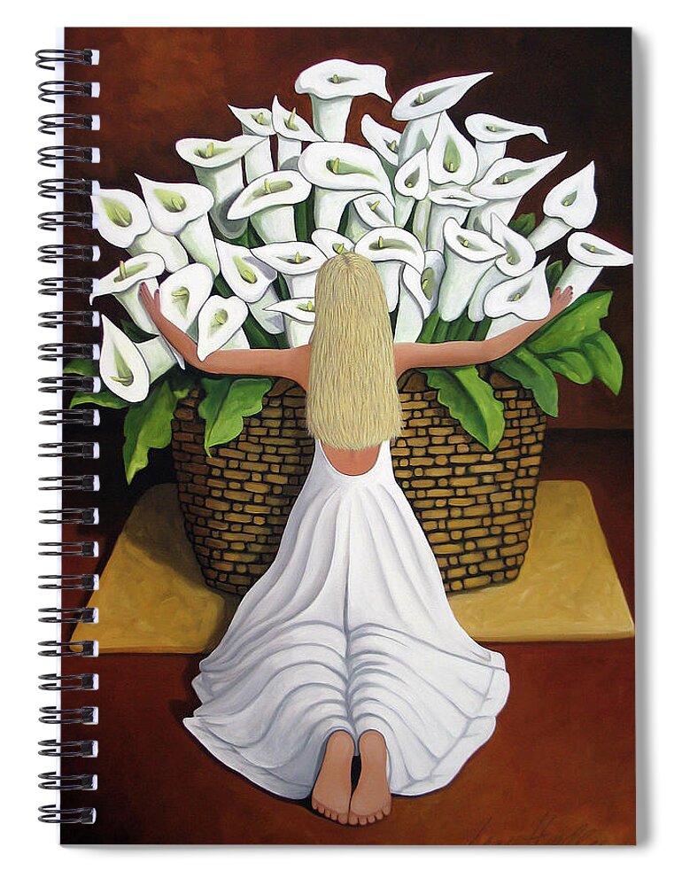 Garden Spiral Notebook featuring the painting BaileyRae Lilies by Lance Headlee