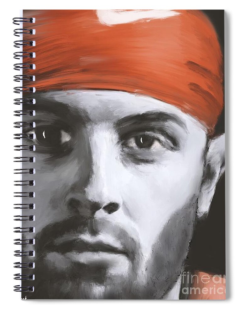 Baker Mayfield Spiral Notebook featuring the painting Baker Mayfield NFL by Jack Bunds