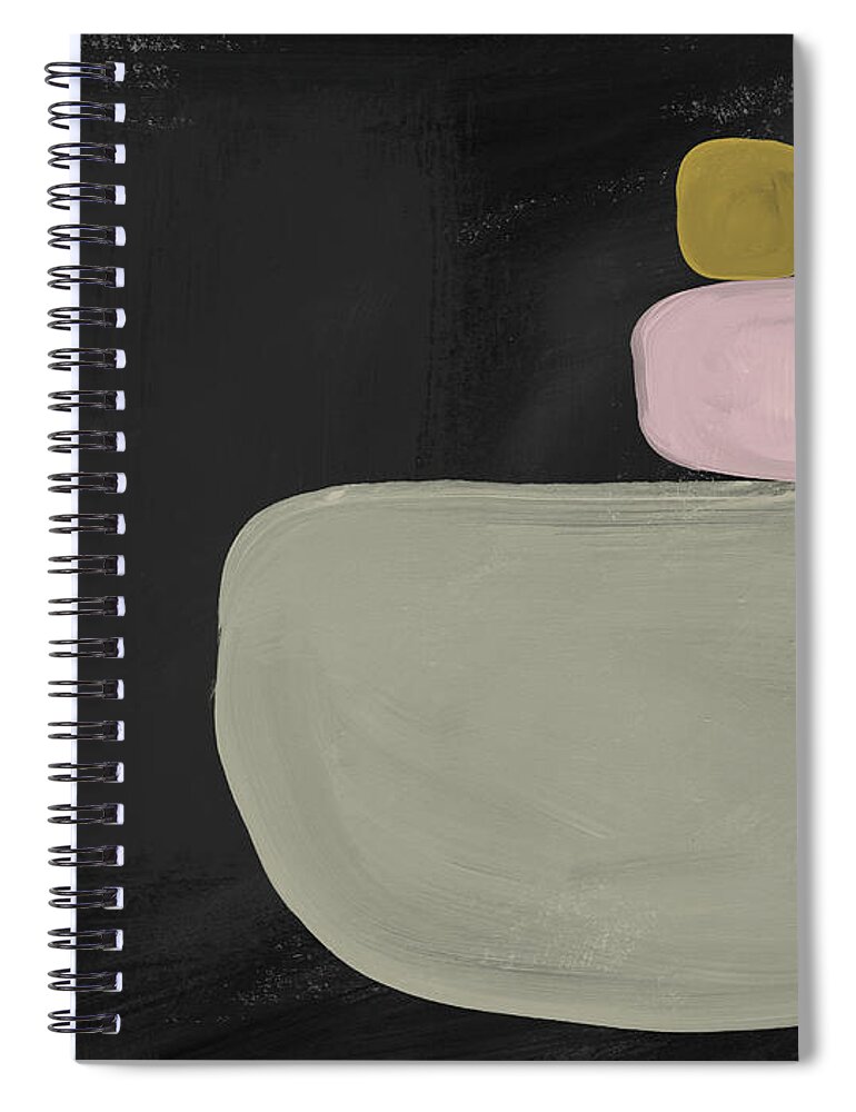 Mid Century Modern Spiral Notebook featuring the painting Balanced Modern- Art by Linda Woods by Linda Woods
