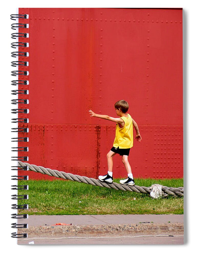 People Spiral Notebook featuring the photograph 020 - Harbor Time by David Ralph Johnson