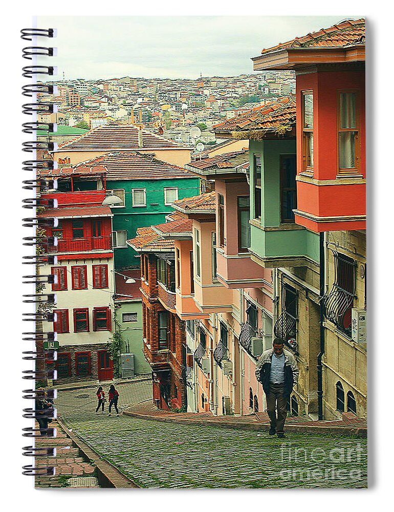 Istanbul Spiral Notebook featuring the photograph Balat by Binka Kirova