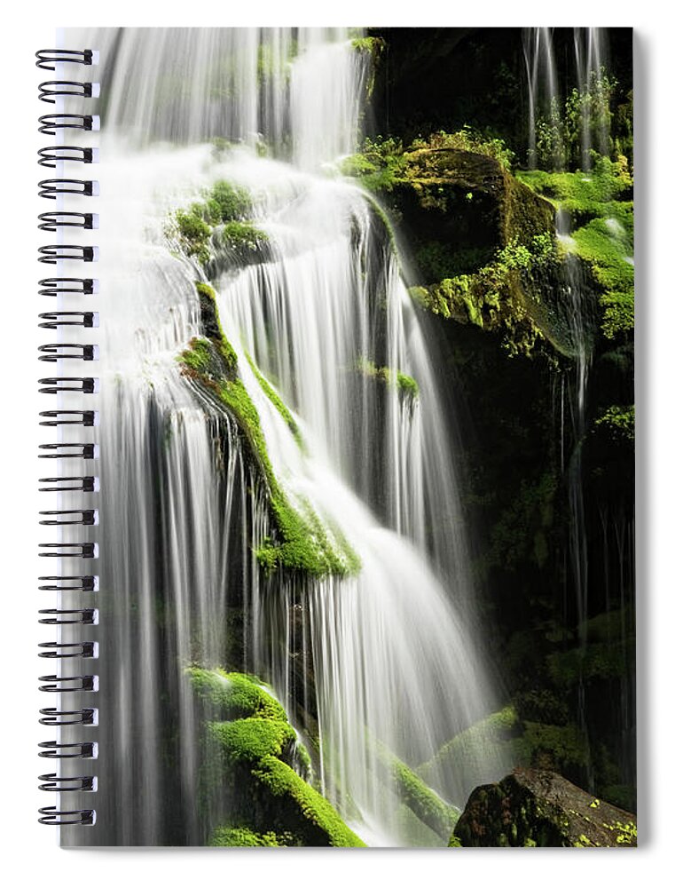 Water Spiral Notebook featuring the photograph Bald River Falls by Nicki McManus