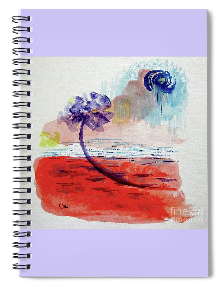 Palm Tree Spiral Notebook featuring the painting Bali by Corinne Carroll