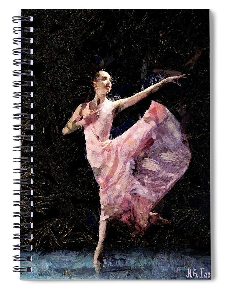 Women Spiral Notebook featuring the digital art Ballerina dancing Expressive by Humphrey Isselt