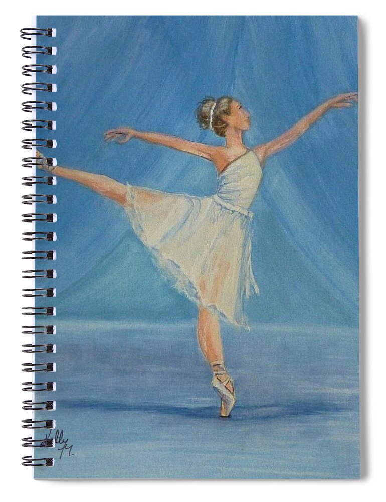 Ballet Spiral Notebook featuring the painting Ballet Blues by Kelly Mills