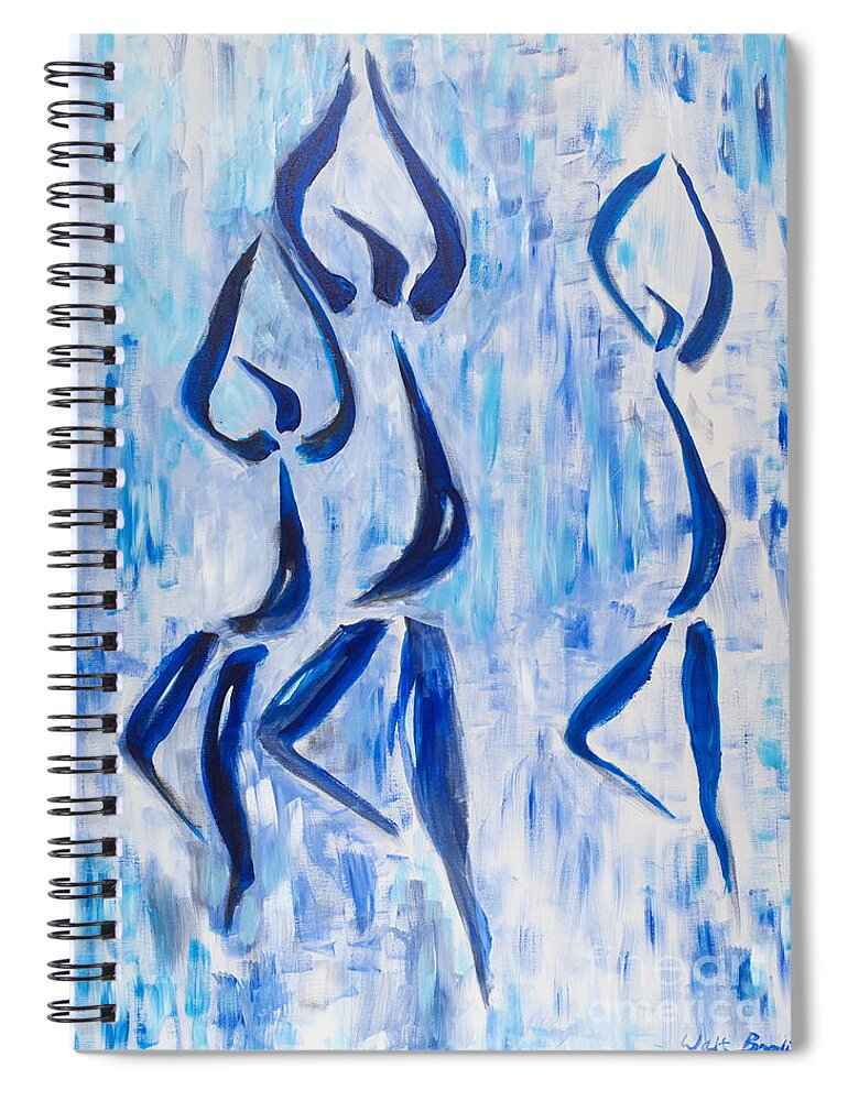 Ballet Dancers Spiral Notebook featuring the painting Ballet Dancers by Walt Brodis