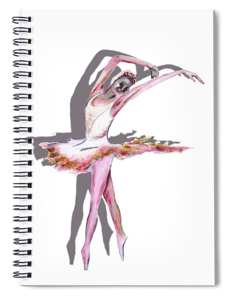 Dancing Spiral Notebook featuring the painting The Ballerina dance art remix by Tom Conway