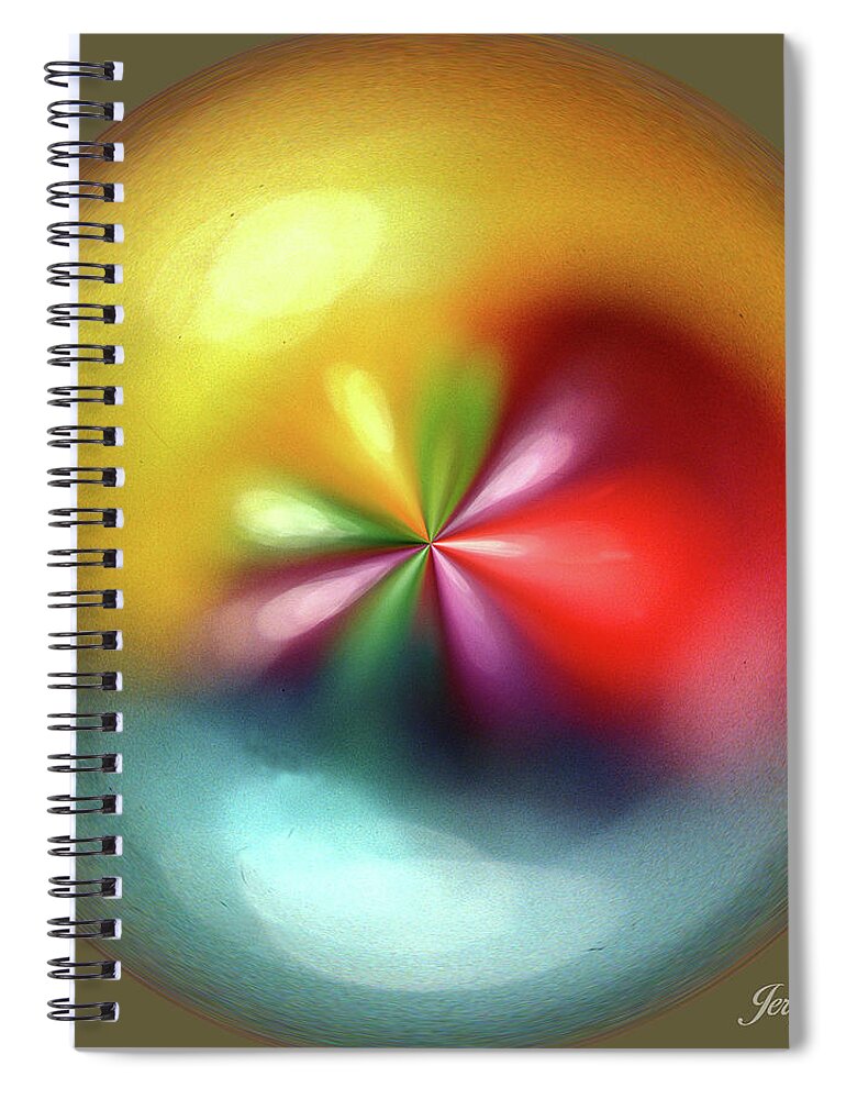 Yellow Spiral Notebook featuring the digital art Balls Unfocused by Jerry Griffin